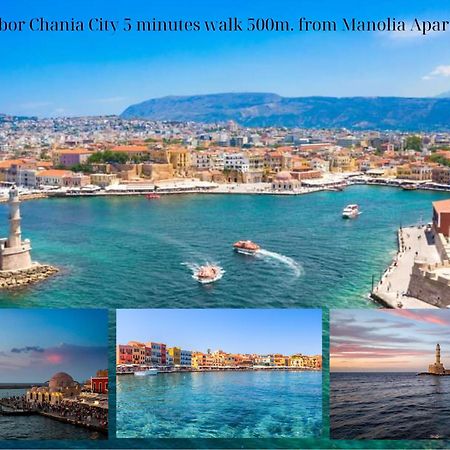 Center Manolia Dream 1 Bedroom Apartment 100M Away From The Beach Chania  Buitenkant foto